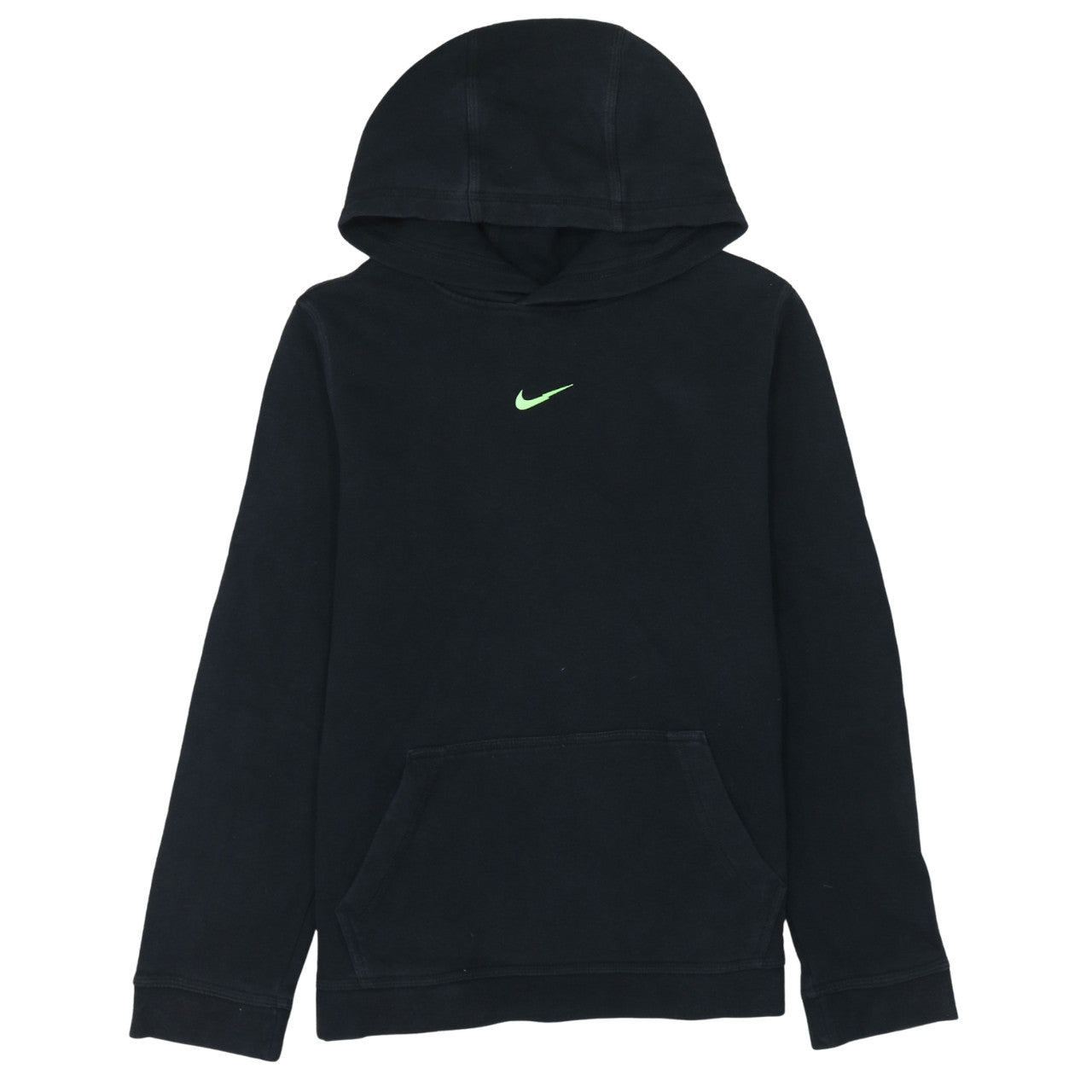 Nike Boys Black XL Pullover Fleece Hoodie with Green Logo