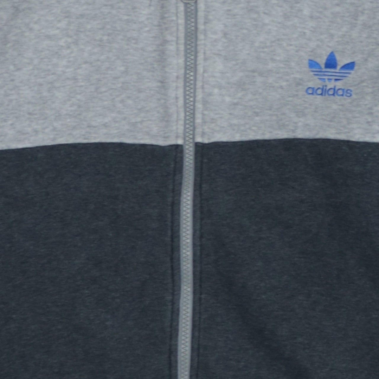 Adidas Mens Grey Full Zip Hoodie Size L Regular Fit Sportswear