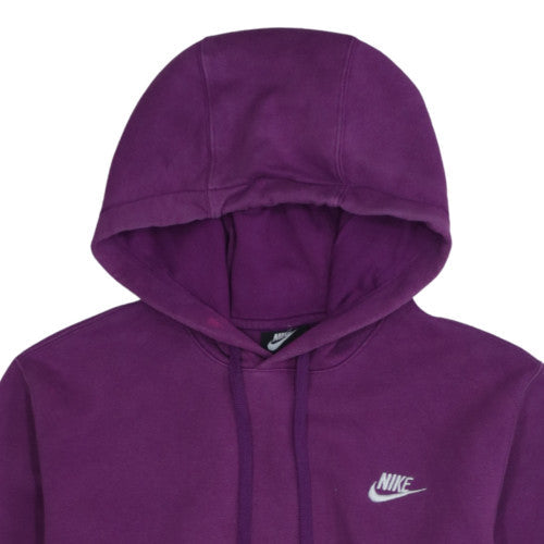 Nike Women's Purple Pullover Hoodie Small Logo Front Pocket