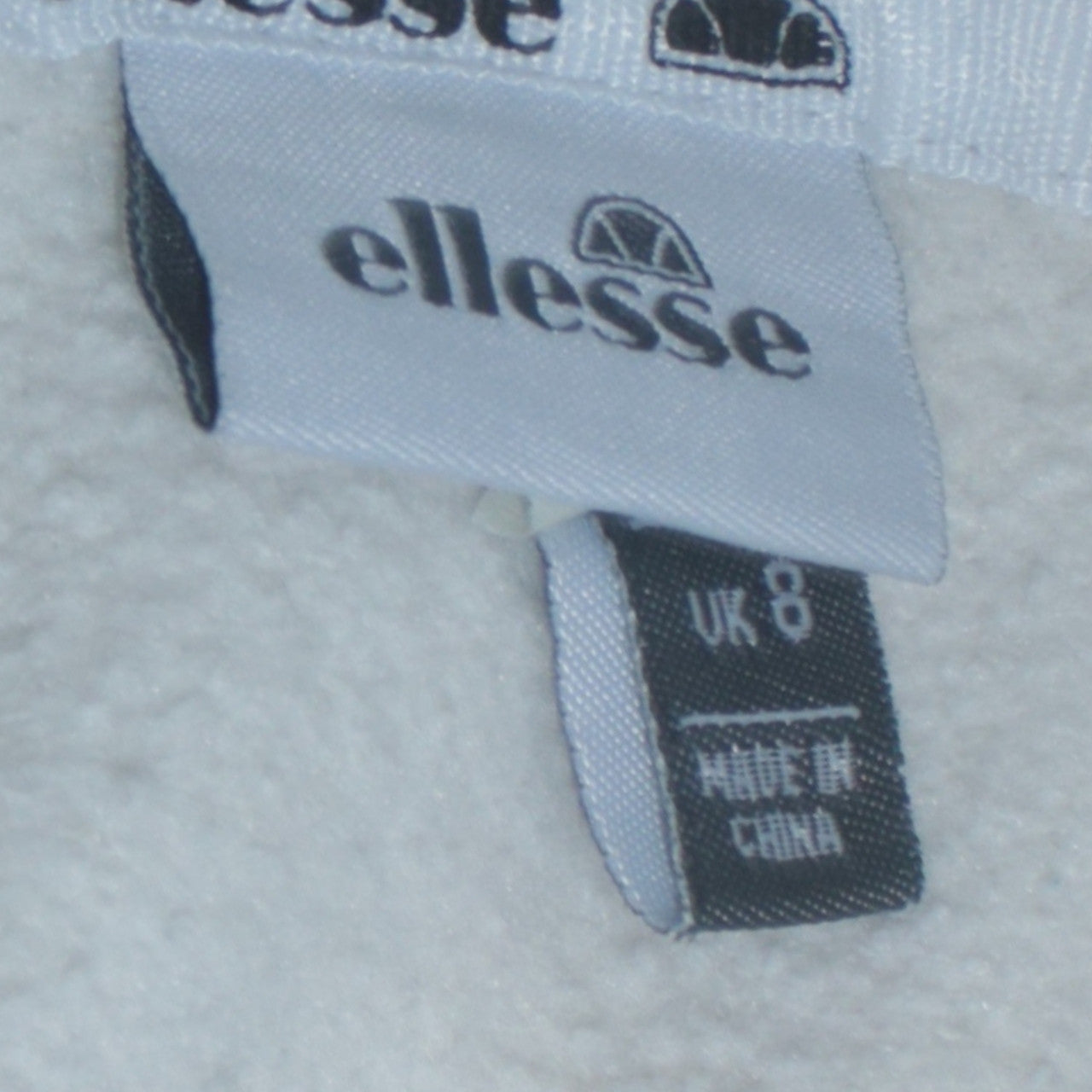 Ellesse Women Beige Logo Pullover Hoodie UK 8 Cotton Blend Sporty
