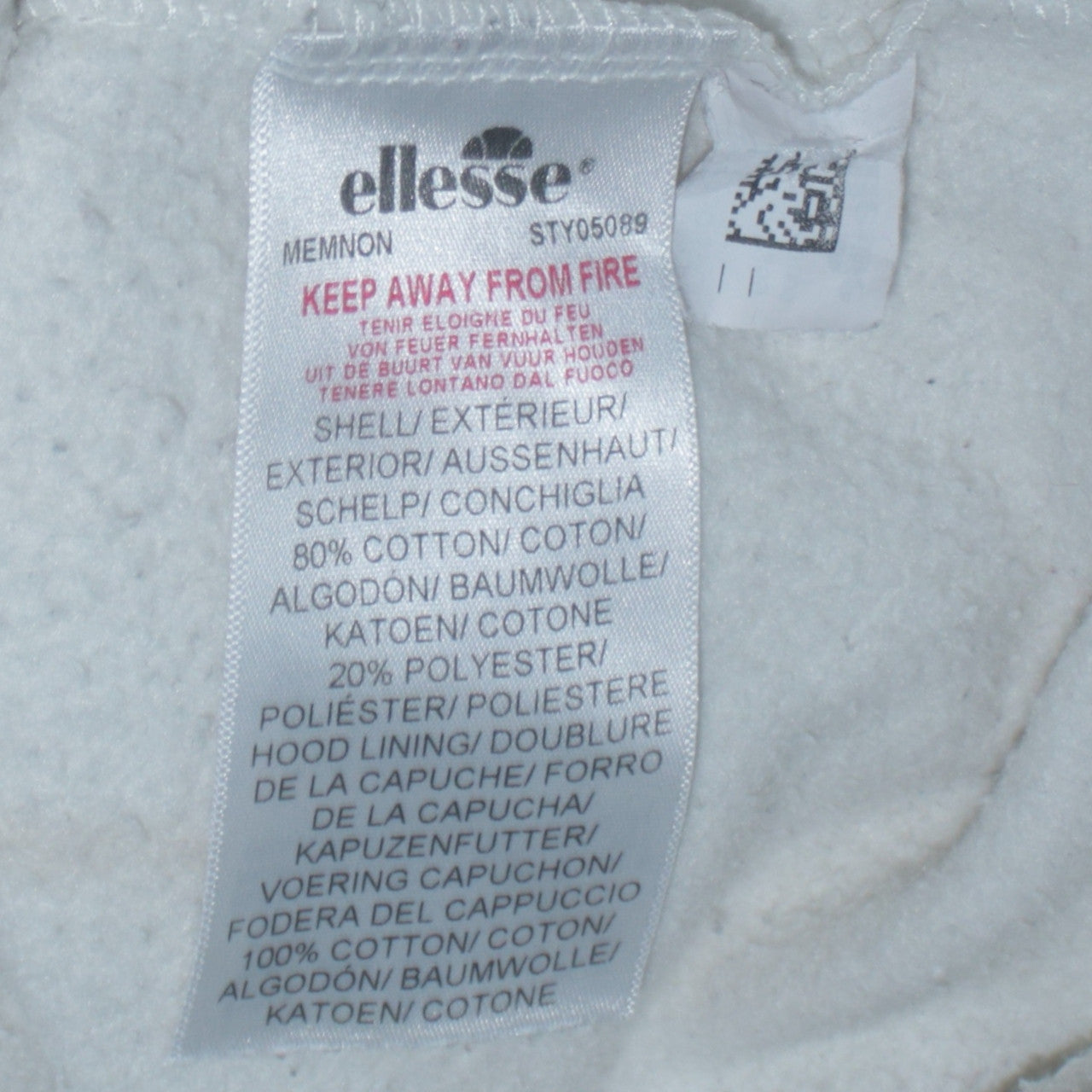 Ellesse Women Beige Logo Pullover Hoodie UK 8 Cotton Blend Sporty