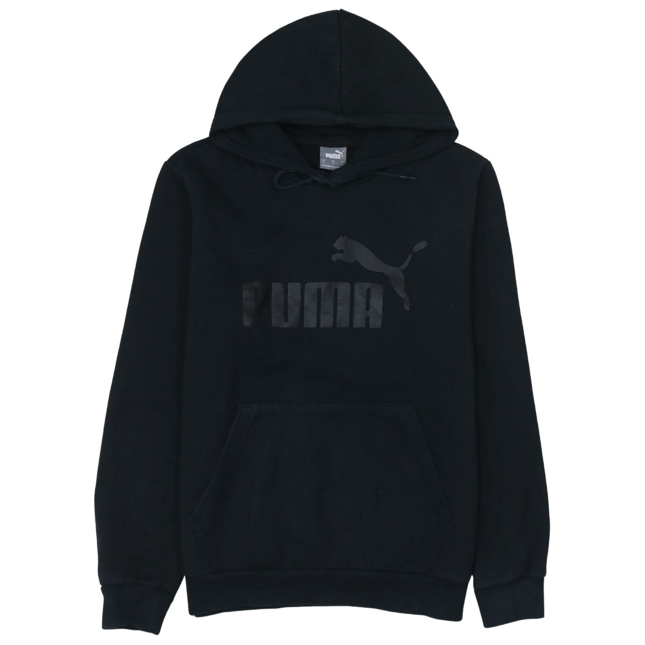 Puma Men’s Black Pullover Hoodie Size S Logo Fleece Sweatshirt