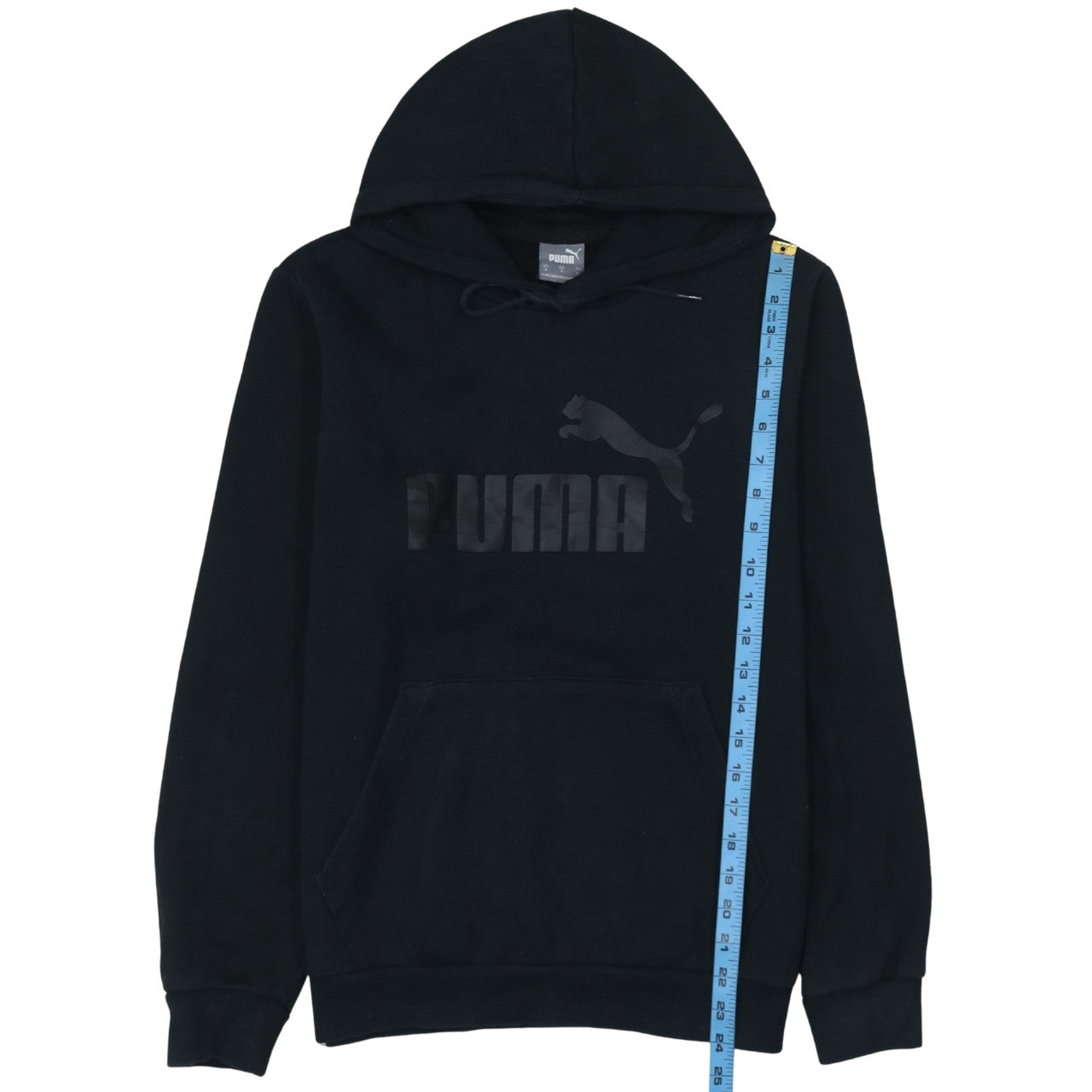 Puma Men’s Black Pullover Hoodie Size S Logo Fleece Sweatshirt