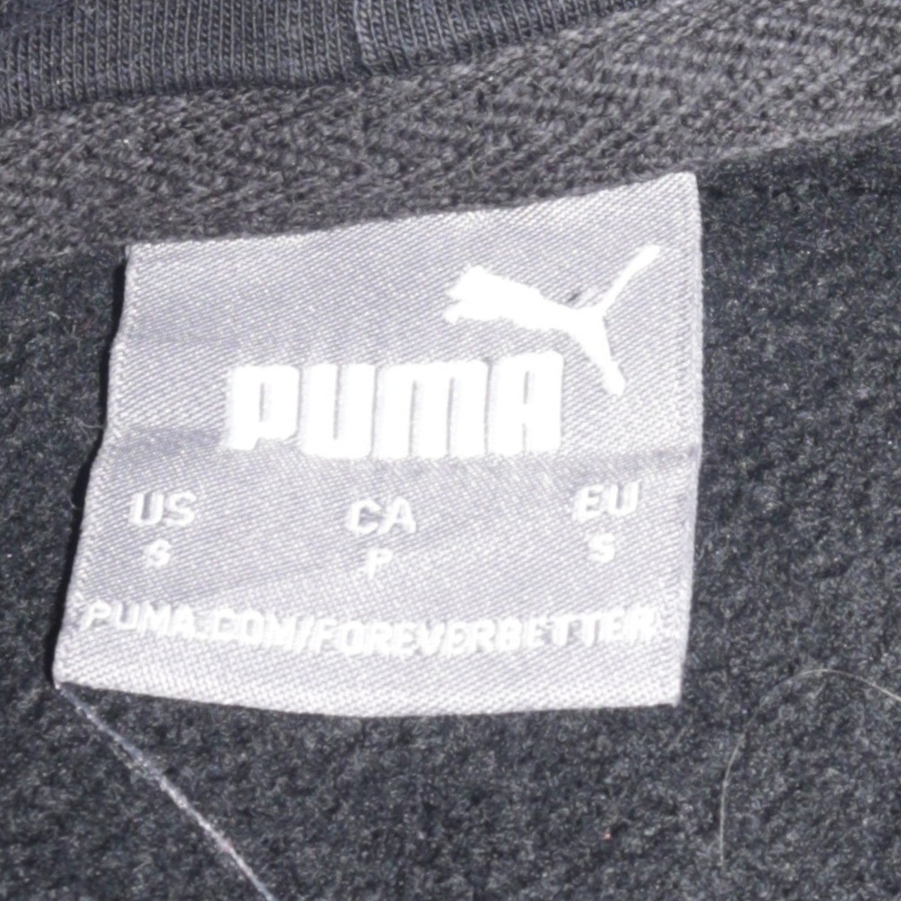 Puma Men’s Black Pullover Hoodie Size S Logo Fleece Sweatshirt