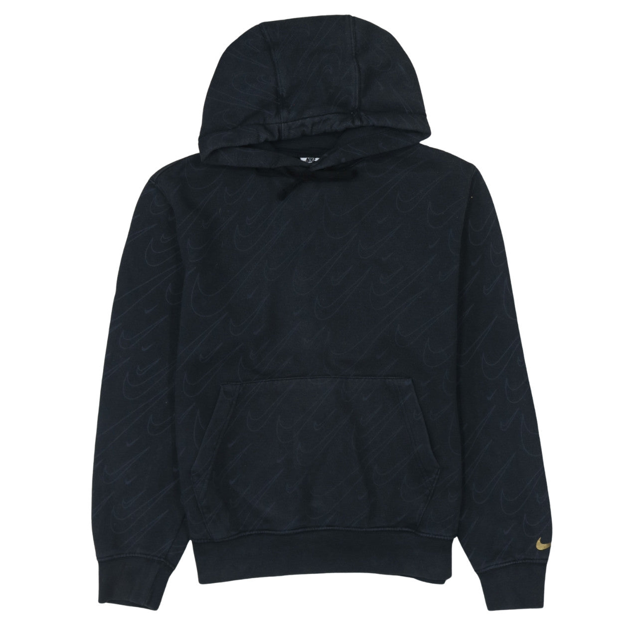 Nike Women's Black Small Pullover Hoodie with Logo Detail