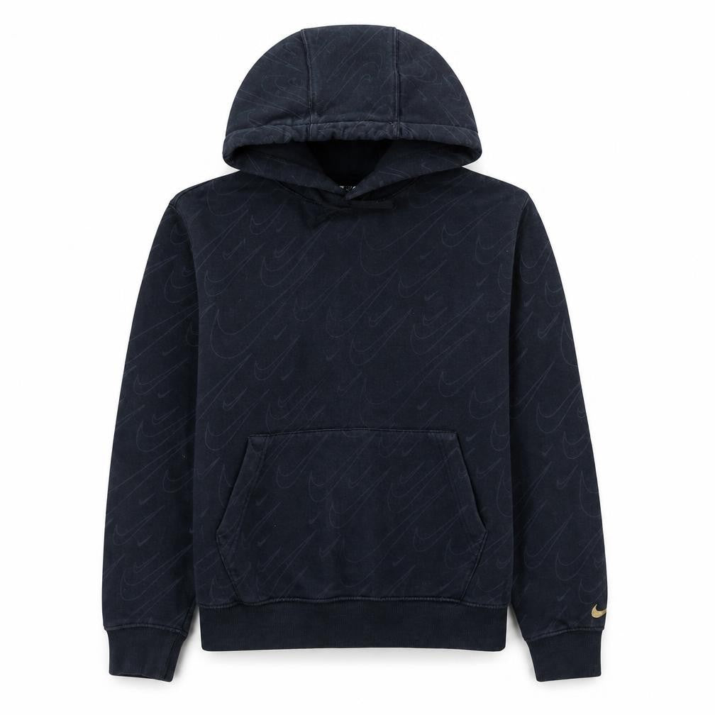 Nike Women's Black Small Pullover Hoodie with Logo Detail