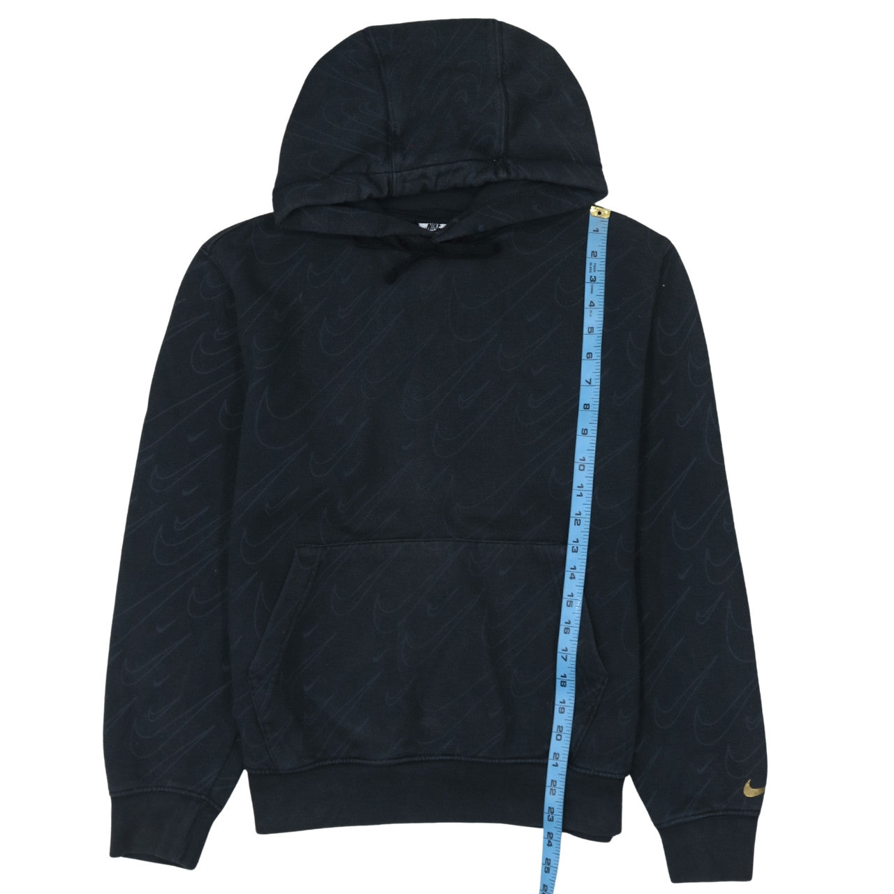 Nike Women's Black Small Pullover Hoodie with Logo Detail