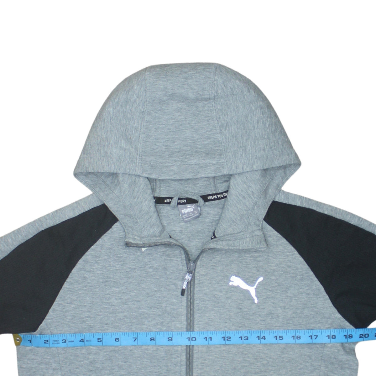 Puma Boys Grey Full Zip Hoodie 15-16 Years Activewear Sweatshirt