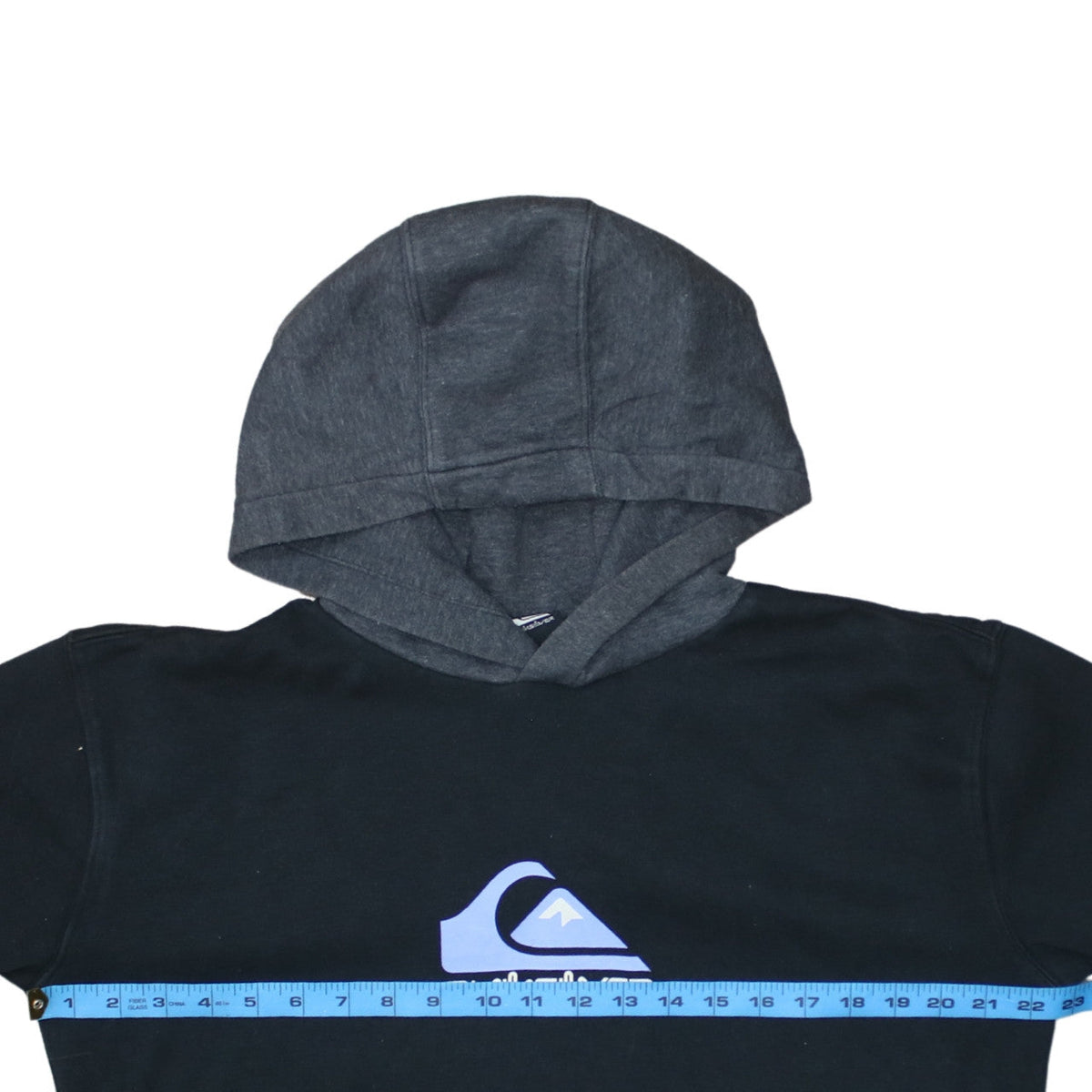 Quiksilver Boys Black Pullover Hoodie 16 Years Graphic Print Fleece Sweatshirt