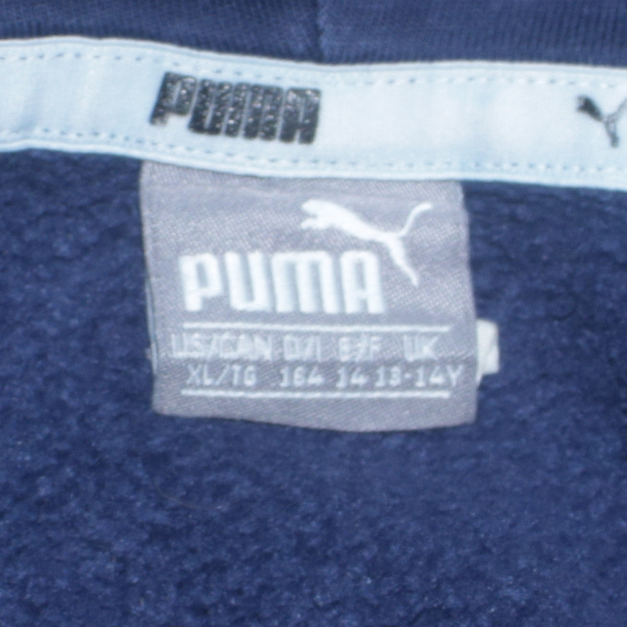 Puma Boys Blue Pullover Hoodie 14-15 Years Logo Fleece Sweatshirt