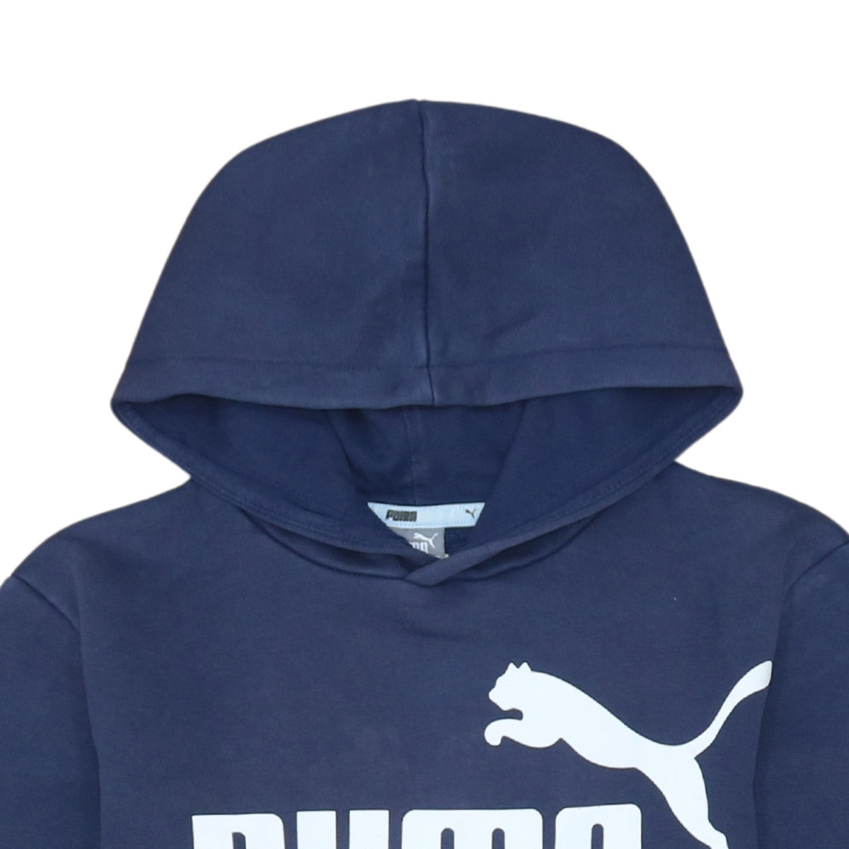Puma Boys Blue Pullover Hoodie 14-15 Years Logo Fleece Sweatshirt