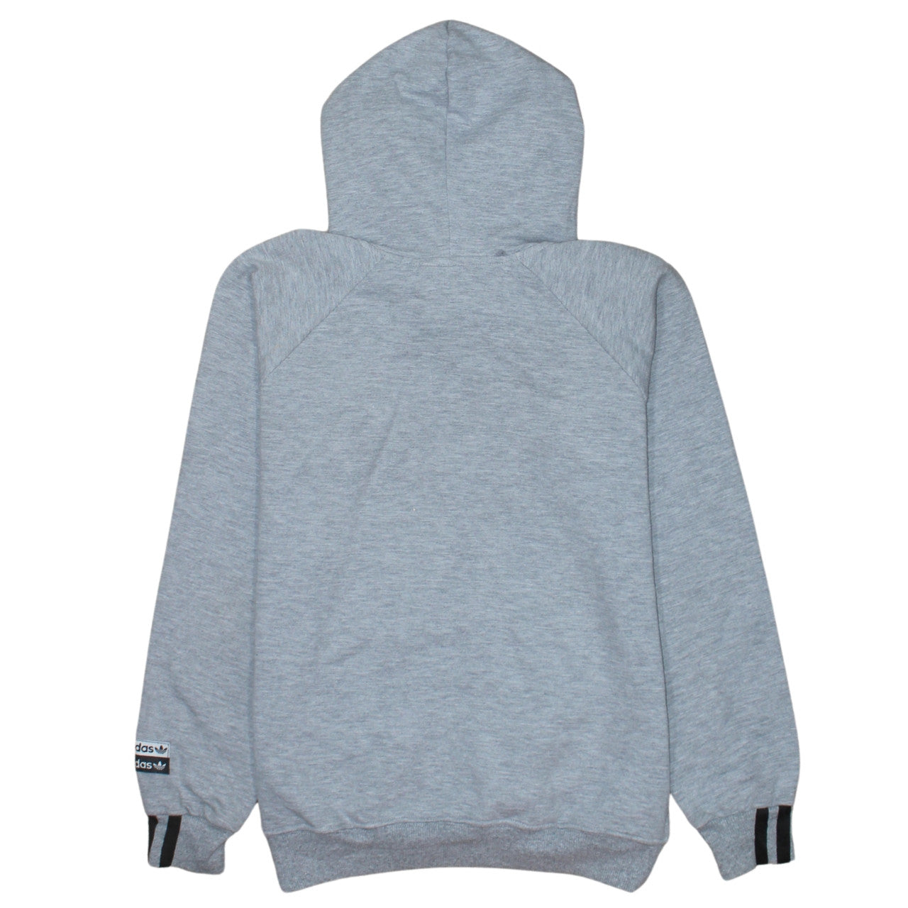 Adidas Women Grey Medium Pullover Hoodie Embroidered Logo Casual