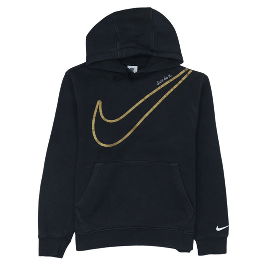 Nike Women's Black Gold Swoosh Pullover Hoodie Size S