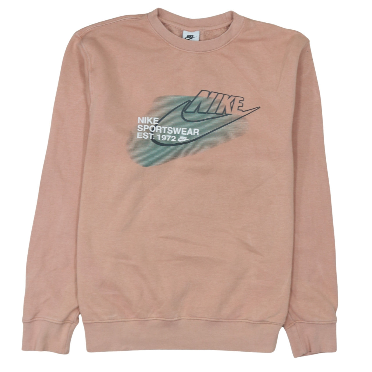 Nike Womens Pink Graphic Logo Pullover Sweatshirt Size M