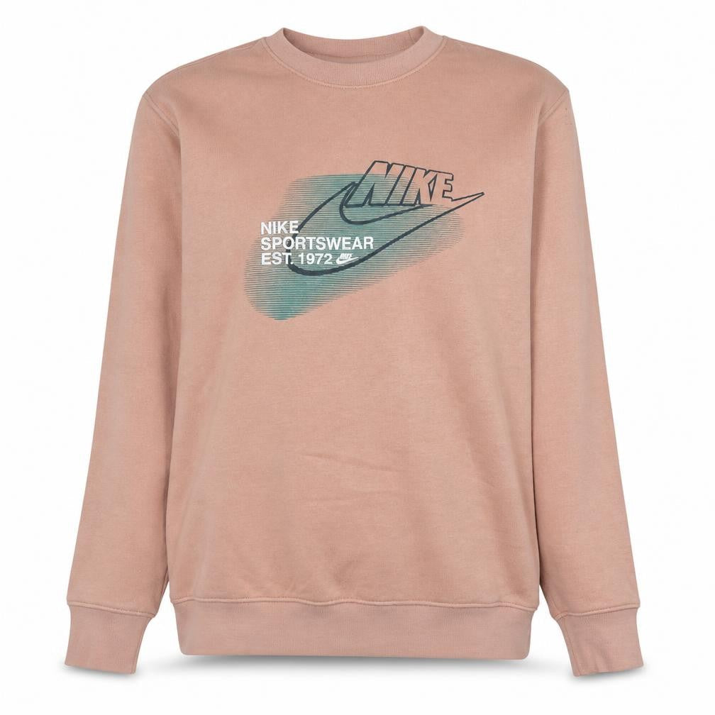 Nike Womens Pink Graphic Logo Pullover Sweatshirt Size M
