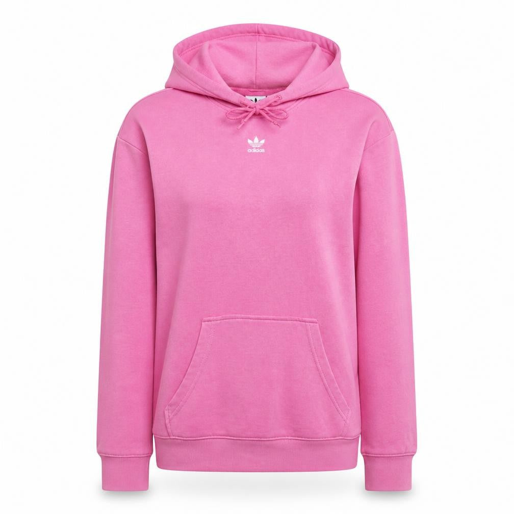 Adidas Womens Pink Pullover Hoodie Size 10 Cotton Drawstring Casual