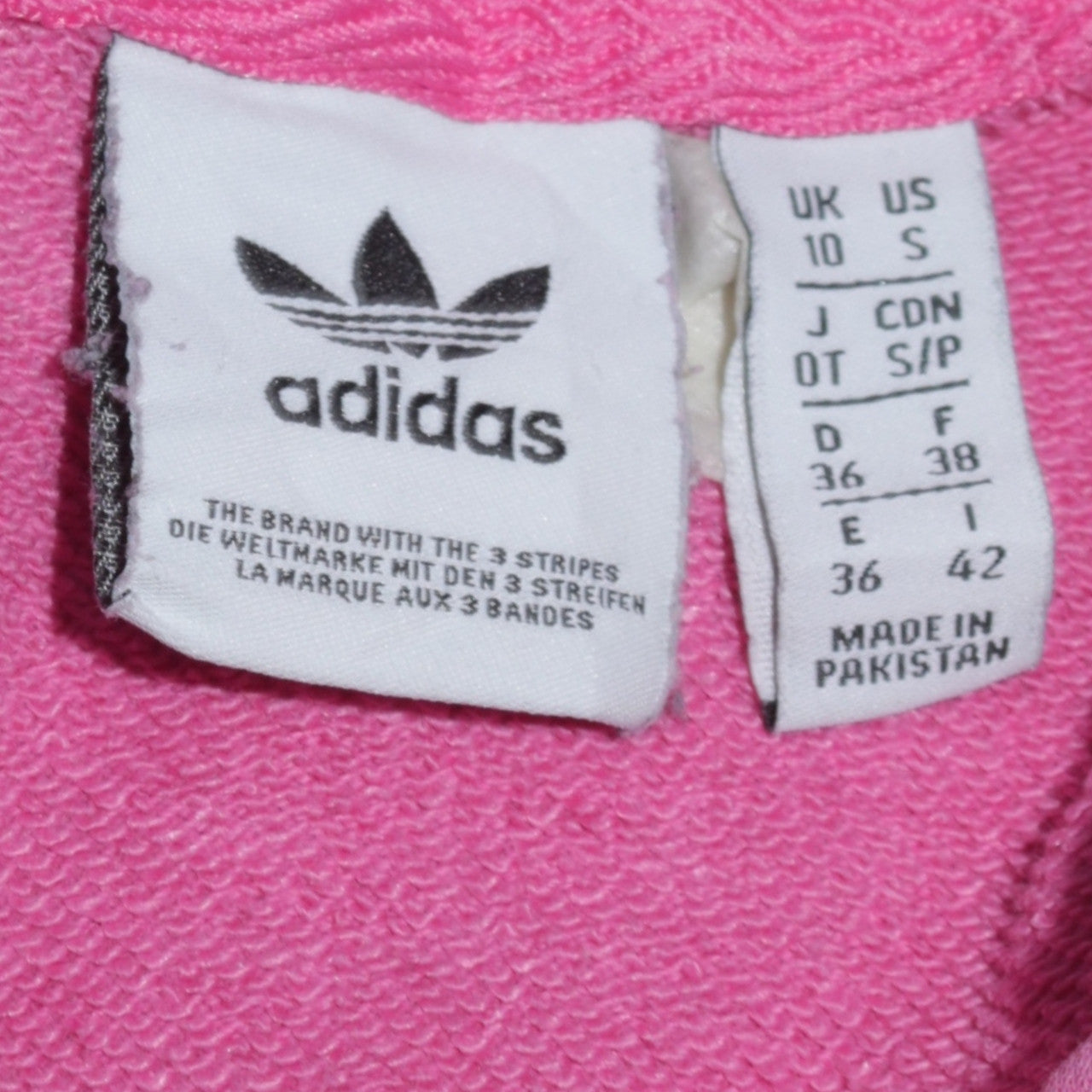 Adidas Womens Pink Pullover Hoodie Size 10 Cotton Drawstring Casual