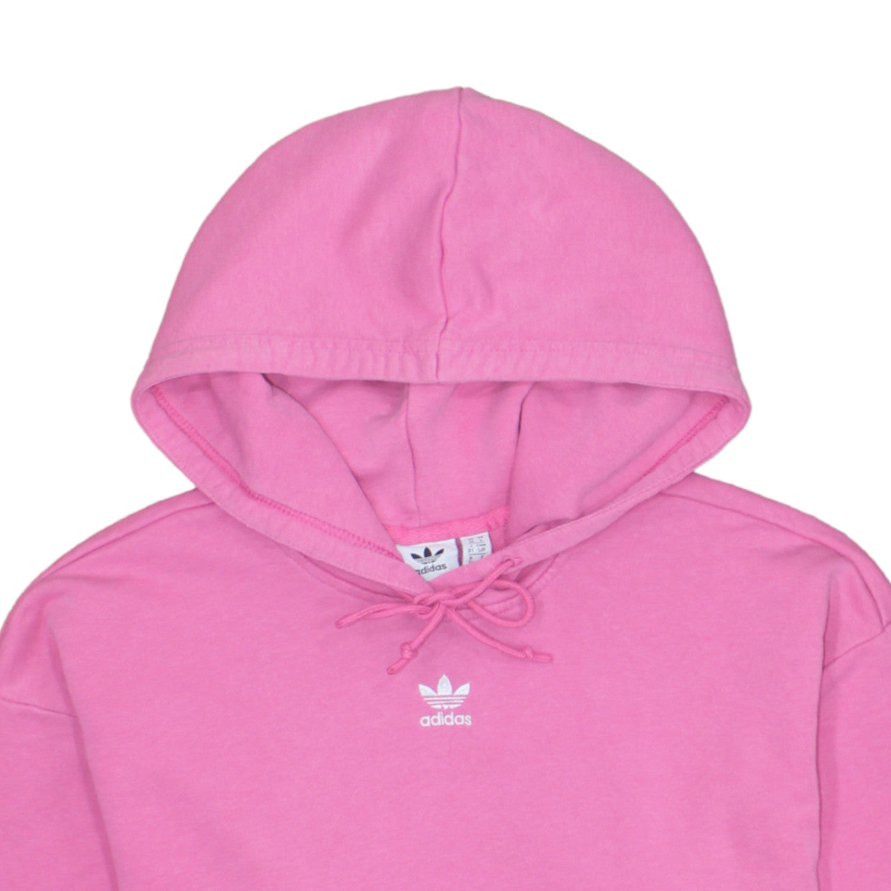 Adidas Womens Pink Pullover Hoodie Size 10 Cotton Drawstring Casual