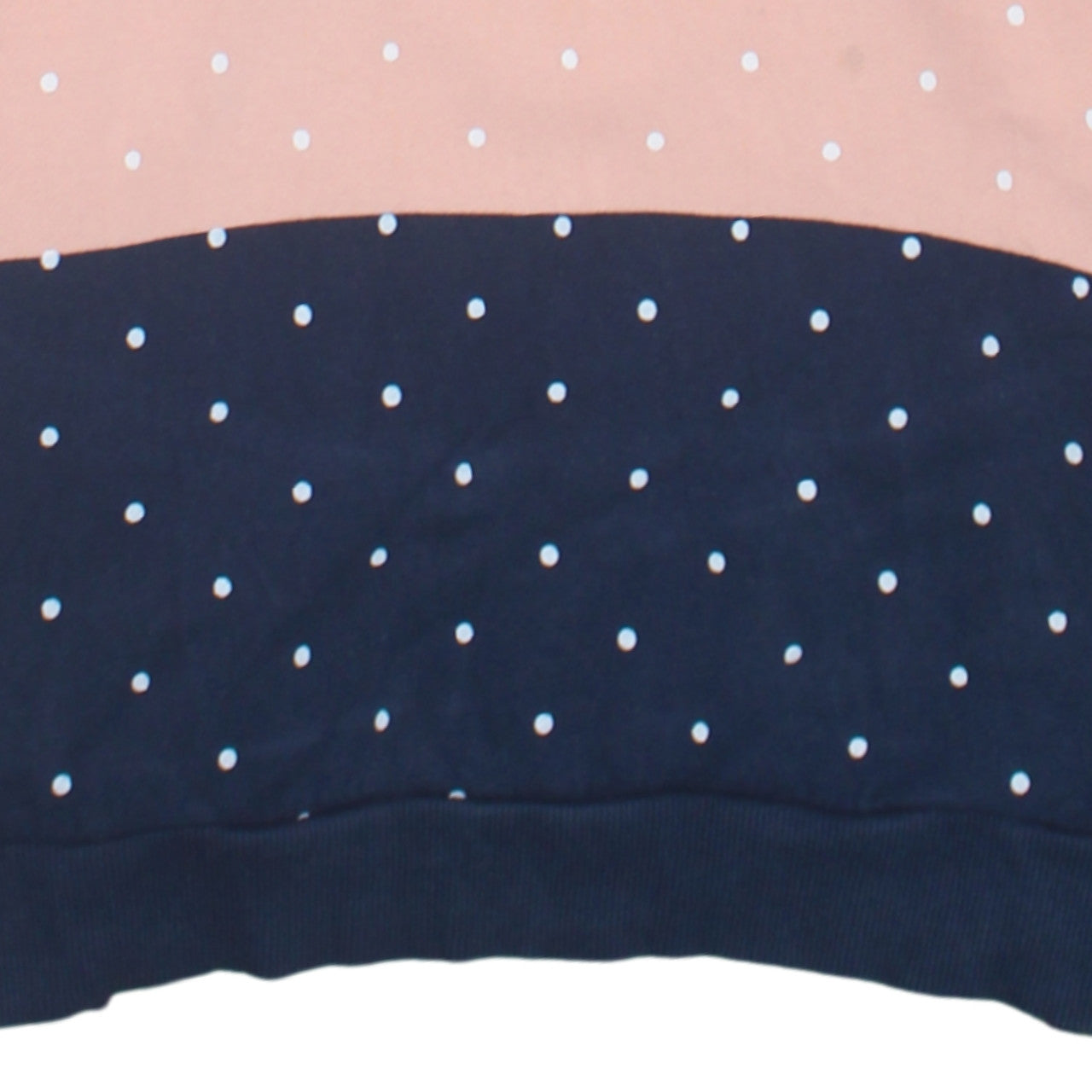 Adidas NEO Womens Grey Pink Navy Polka Dot Hoodie L Pull Over Cotton Blend