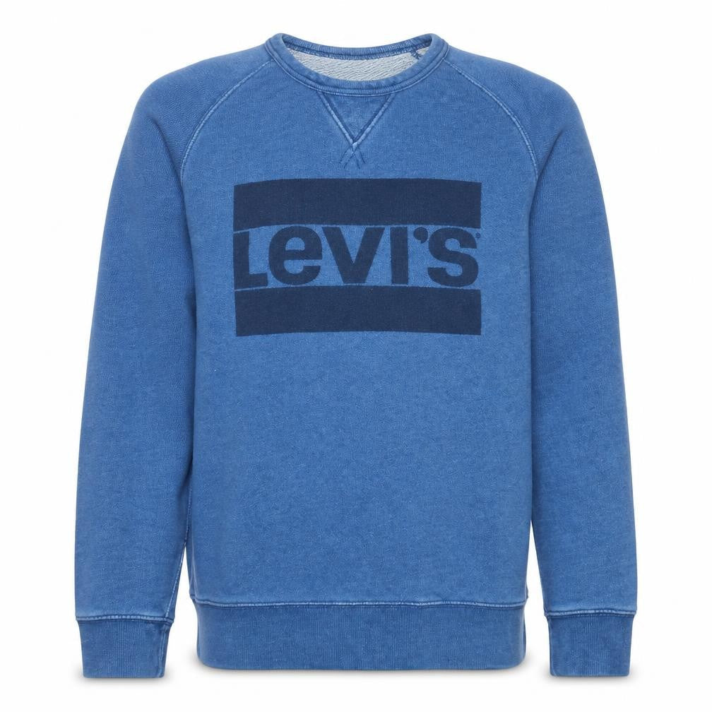 Levi's Men's Blue Crew Neck Logo Pullover Sweatshirt Size S