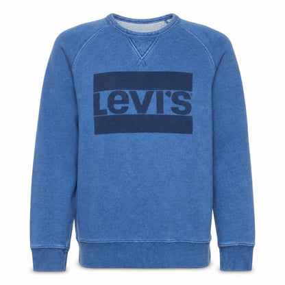 Levi's Men's Blue Crew Neck Logo Pullover Sweatshirt Size S