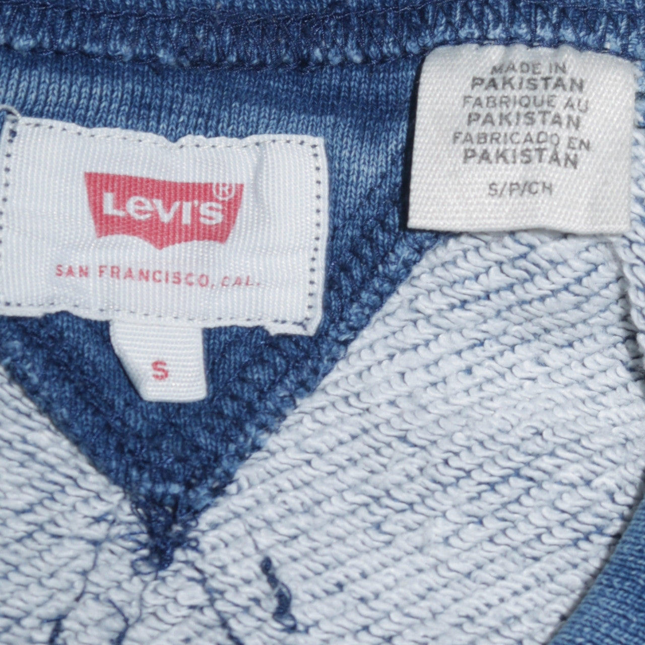 Levi's Men's Blue Crew Neck Logo Pullover Sweatshirt Size S