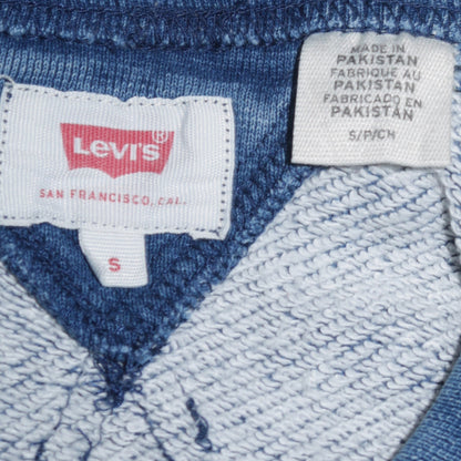 Levi's Men's Blue Crew Neck Logo Pullover Sweatshirt Size S