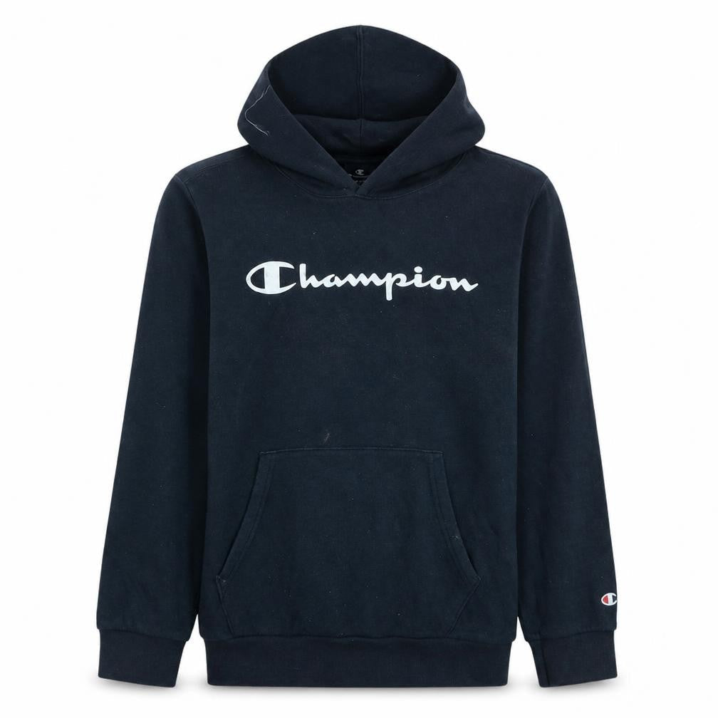 Champion Boys Black Pullover Hoodie Size 11-12 Years Classic Logo Style