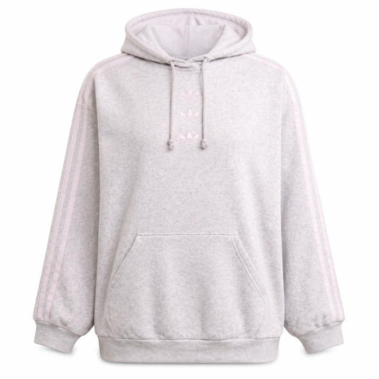 Adidas Womens Grey Pullover Hoodie Size 12 Cotton Blend Casual