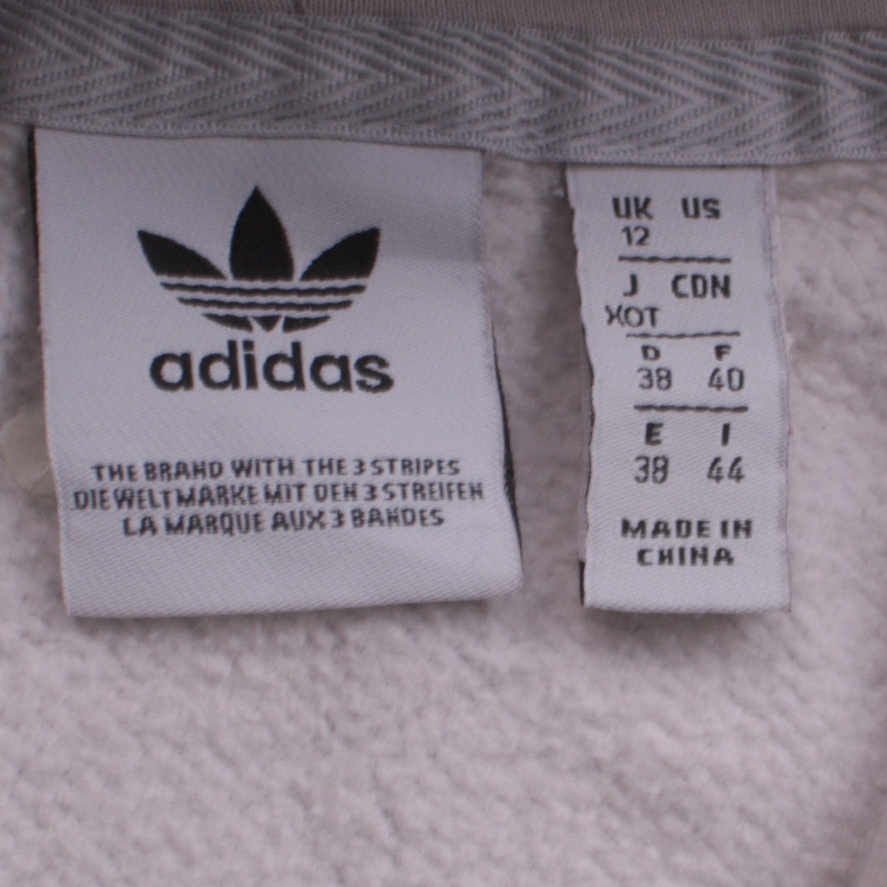 Adidas Womens Grey Pullover Hoodie Size 12 Cotton Blend Casual