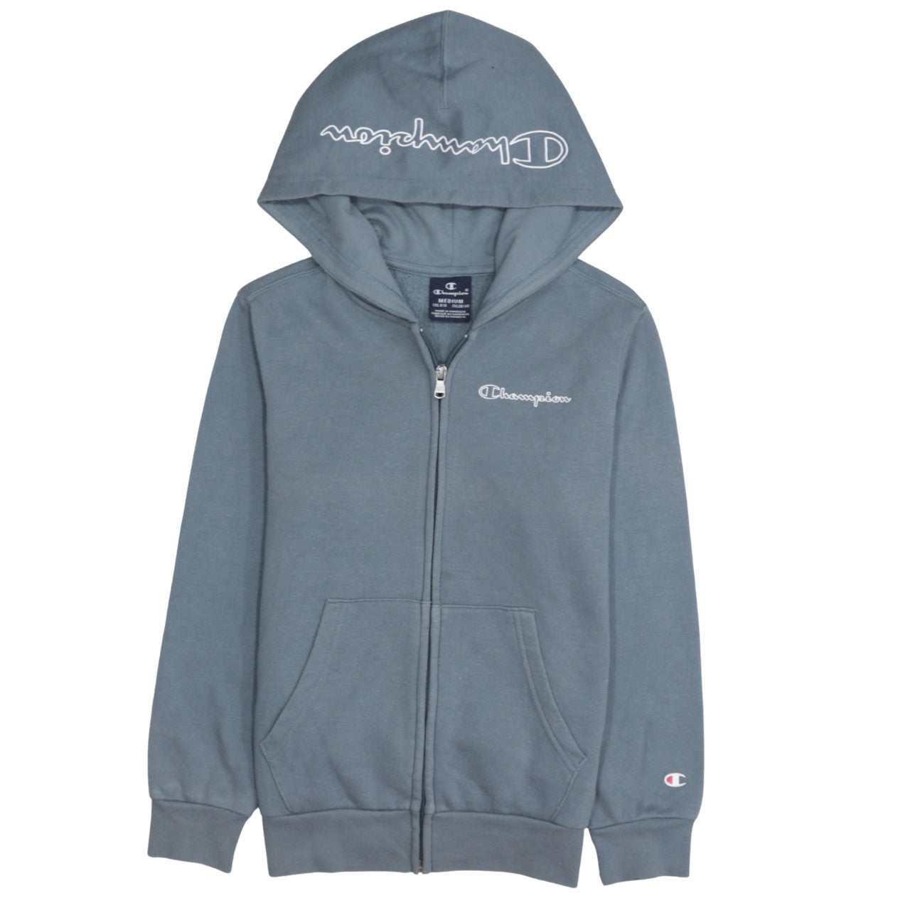 Champion Boys Blue Full Zip Hoodie 9-10 Years Regular Fit Fleece