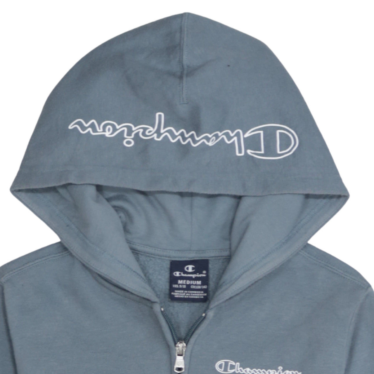 Champion Boys Blue Full Zip Hoodie 9-10 Years Regular Fit Fleece