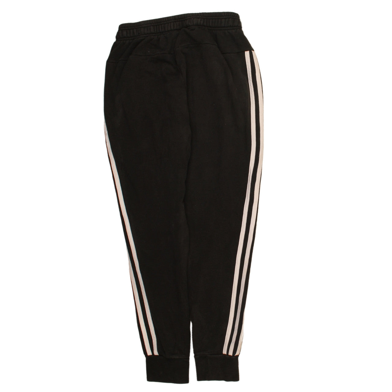 Adidas Womens Black Small Jogger Sweatpants with White Stripes