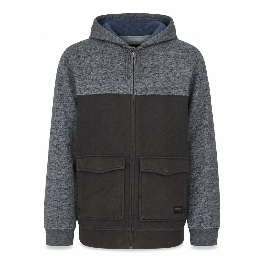 Quiksilver Men’s Grey Full Zip Hoodie Size S Fleece Hooded Sweatshirt