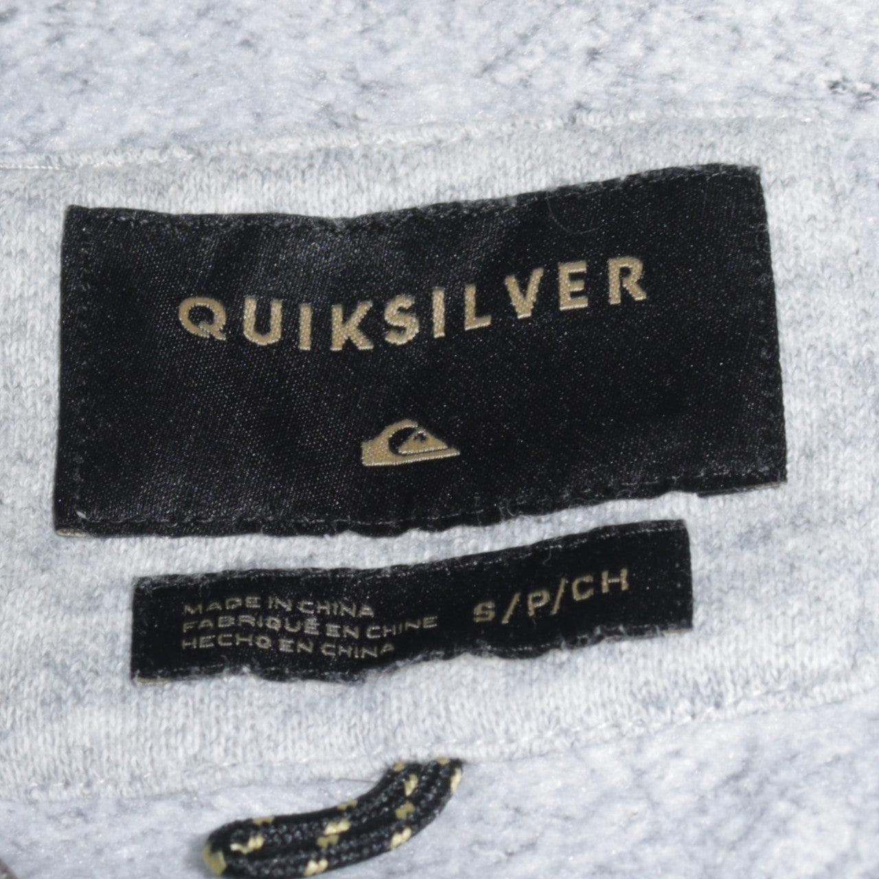 Quiksilver Men’s Grey Full Zip Hoodie Size S Fleece Hooded Sweatshirt