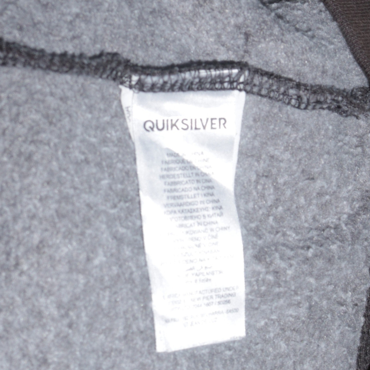 Quiksilver Men’s Grey Full Zip Hoodie Size S Fleece Hooded Sweatshirt