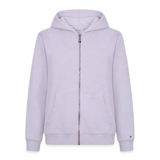 Tommy Hilfiger Women Lilac Full Zip Hoodie XS Cotton Blend