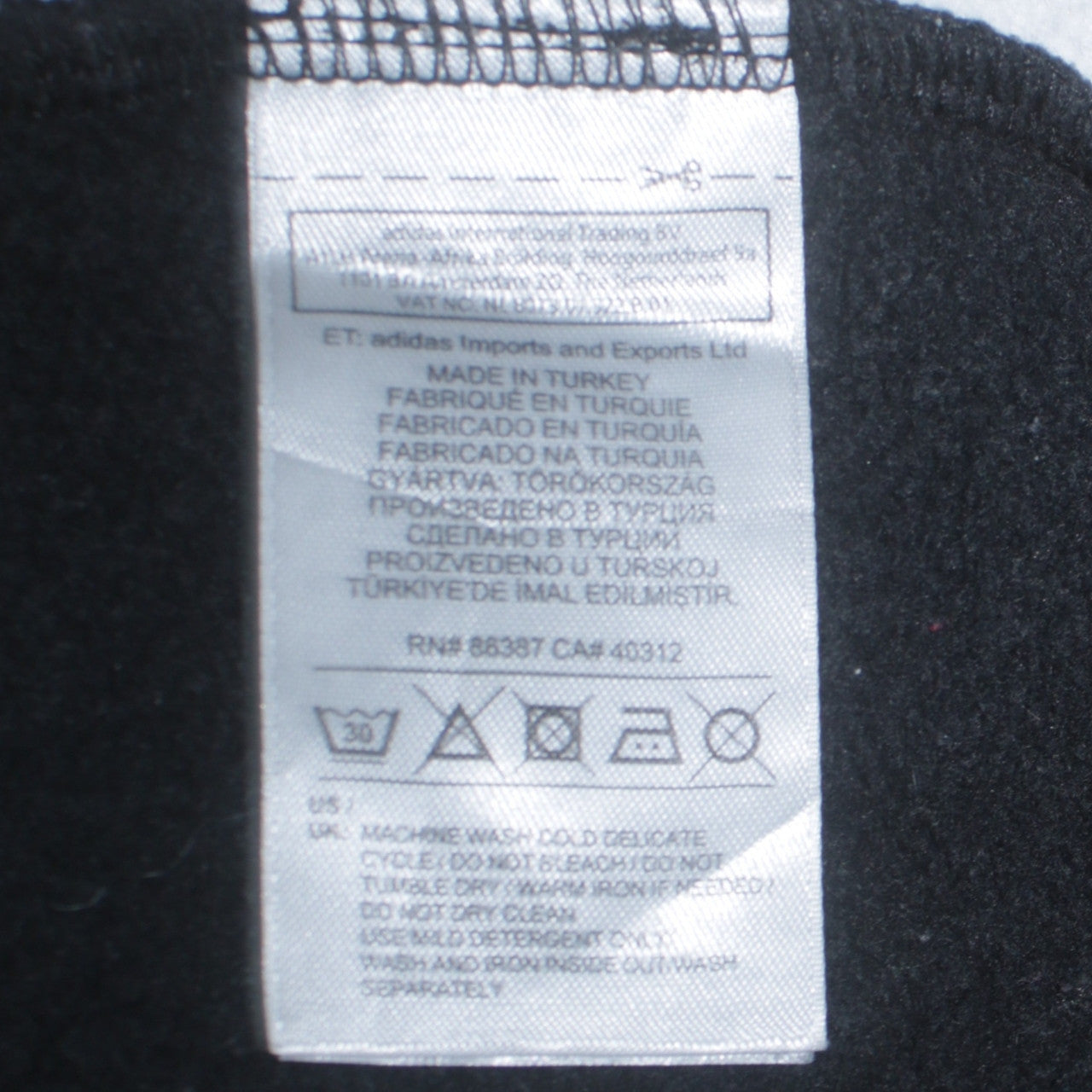 Adidas Mens Black Grey White Crew Neck Colour Block Sweatshirt M