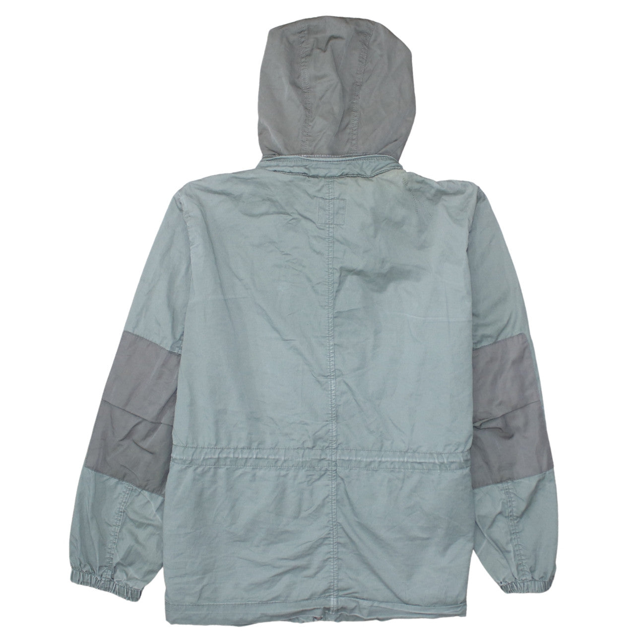GAP Women's Green Hooded Anorak Jacket L Cotton Zip Pockets Casual