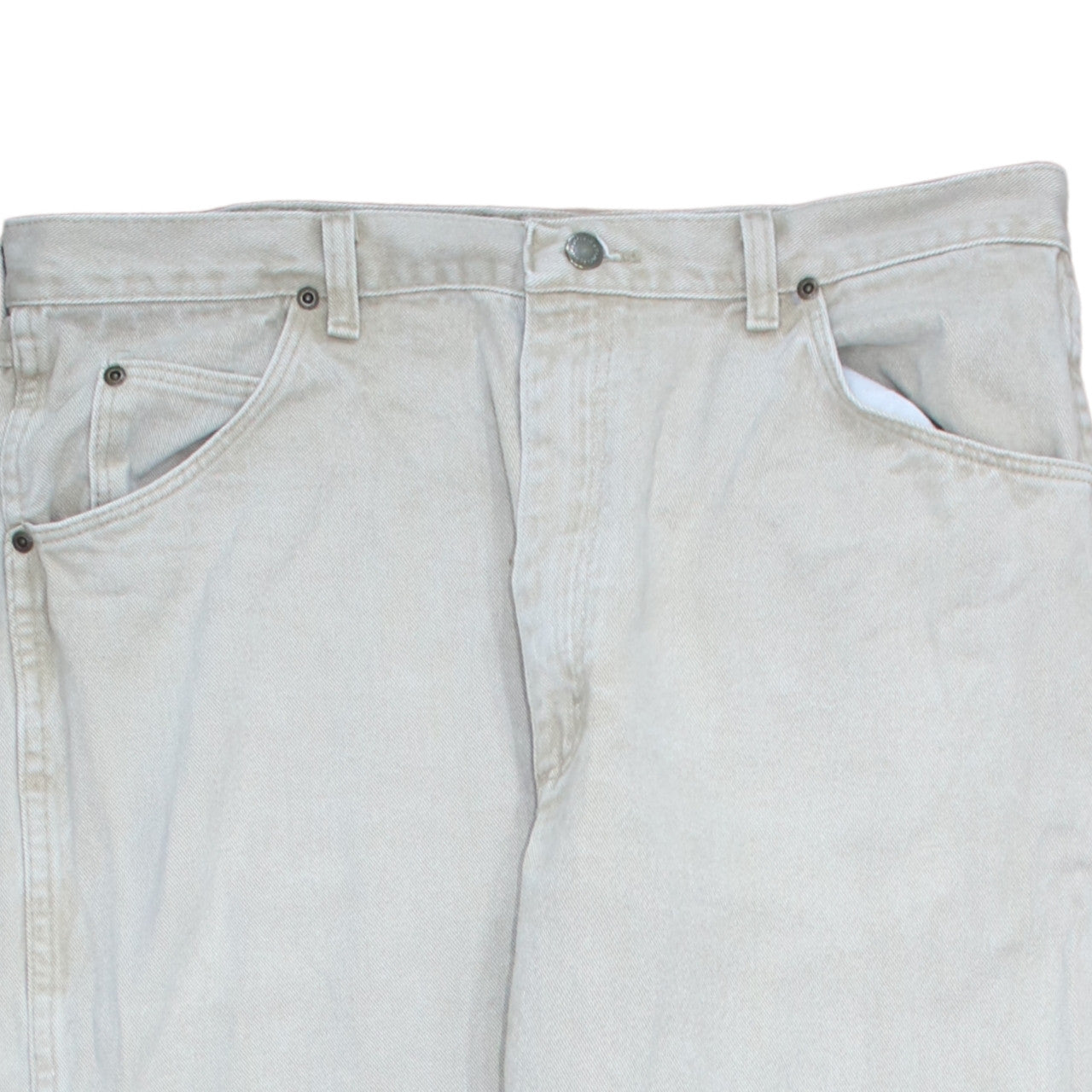 Wrangler Men's Beige 38x34 Straight Fit Cotton Denim Jeans