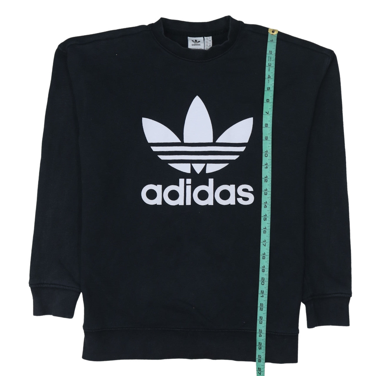 Adidas Women Black Size 12 Sweatshirt Crew Neck Logo Pullover
