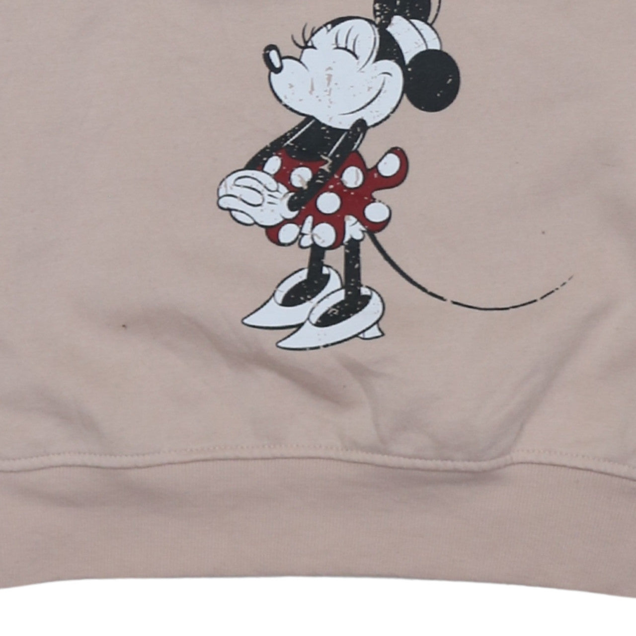 Disney Women's Beige Minnie Mouse Pullover Sweatshirt 2XS