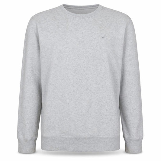 Hollister Men’s Grey Logo Pullover Sweatshirt Size L Regular Fit