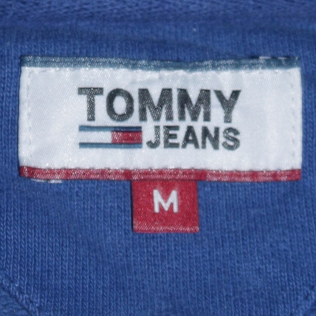 Tommy Jeans Men's Blue Cotton Crew Neck Logo Sweatshirt M