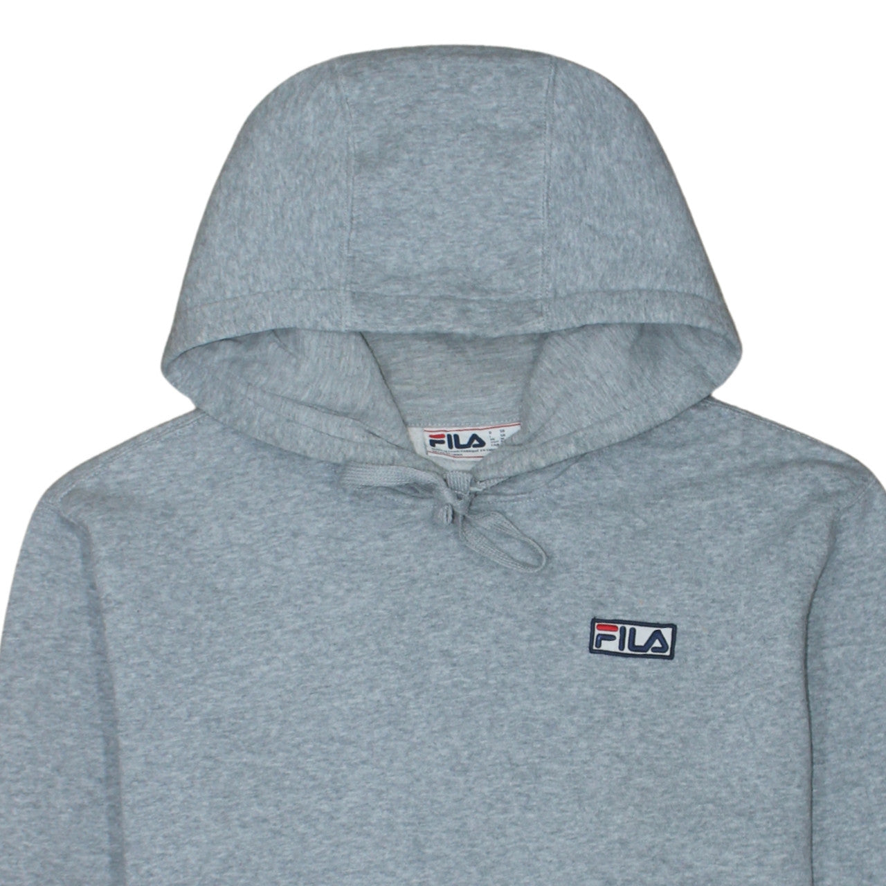 FILA Men's Grey Pullover Hoodie Medium Regular Fit Logo Fleece