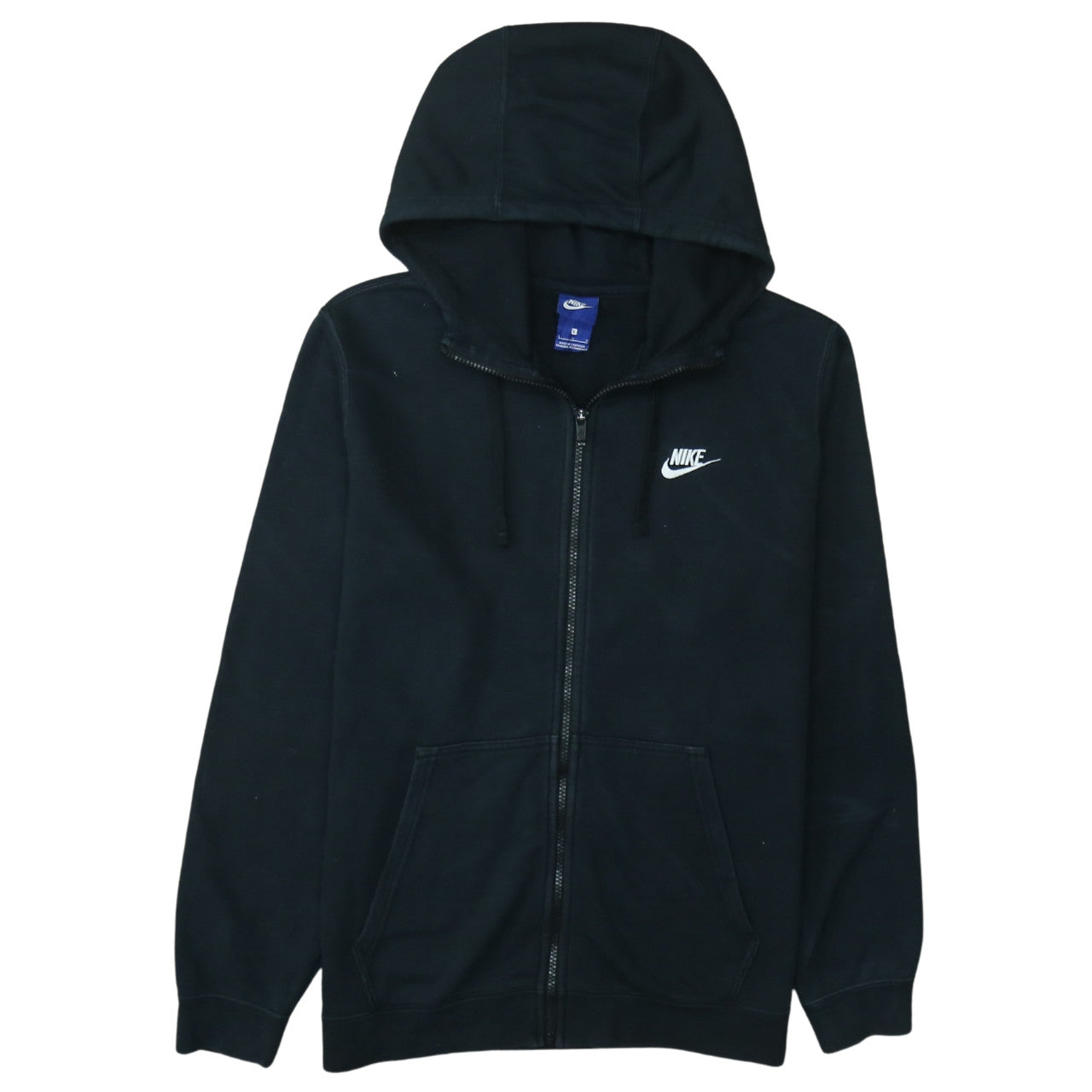 Nike Men's Black Full Zip Hoodie Size L Fleece Sweatshirt