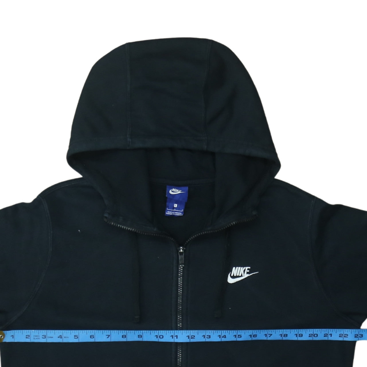 Nike Men's Black Full Zip Hoodie Size L Fleece Sweatshirt