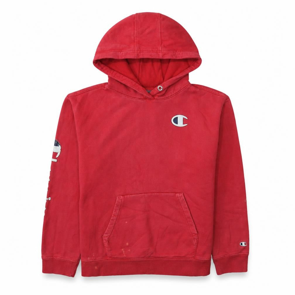 Champion Mens Red Medium Pullover Hoodie Logo Sweatshirt