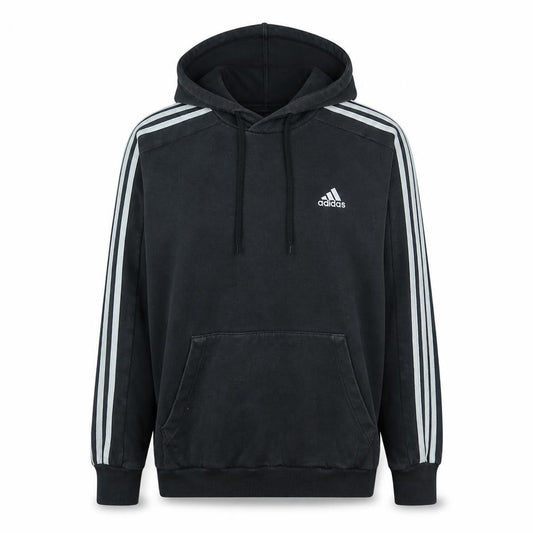 Adidas Men's Black Pullover Hoodie M - Sports Fleece Sweatshirt
