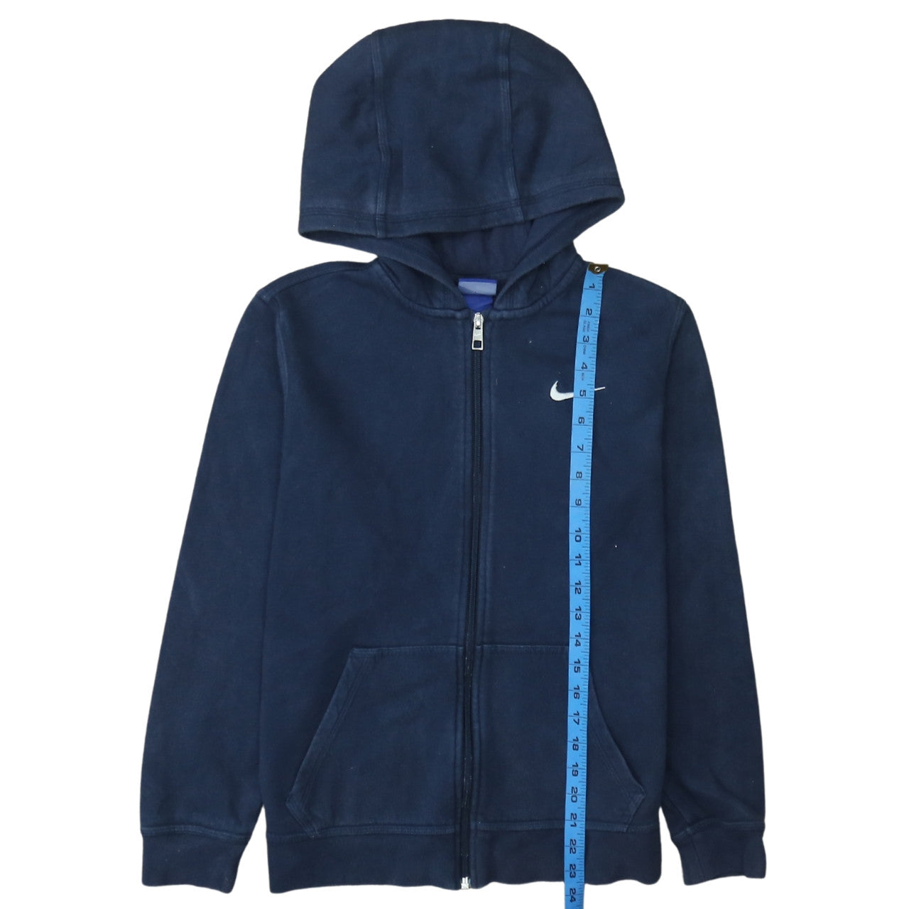 Nike Boys Navy Blue Full Zip Hoodie Sweatshirt XL 13-15 Years Classic Fit